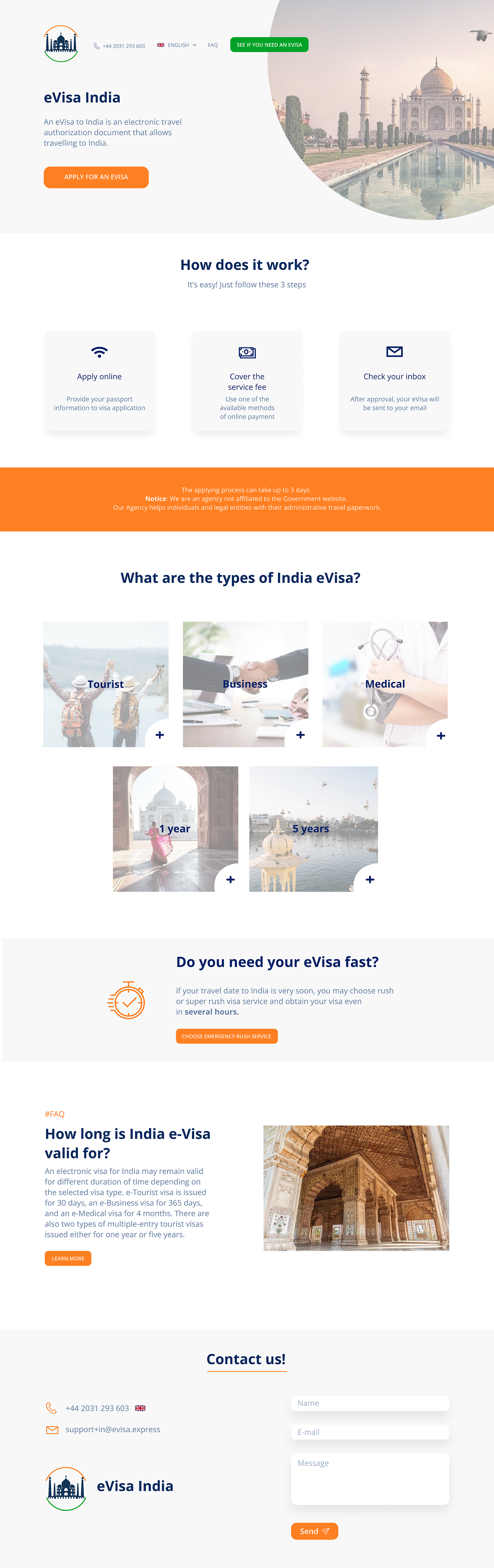 Landing Page design